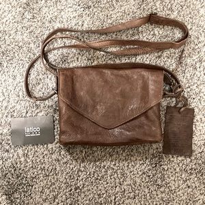 Latino Brown leather crossbody bag purse
